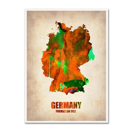 Naxart 'Germany Watercolor Map' Canvas Art,18x24